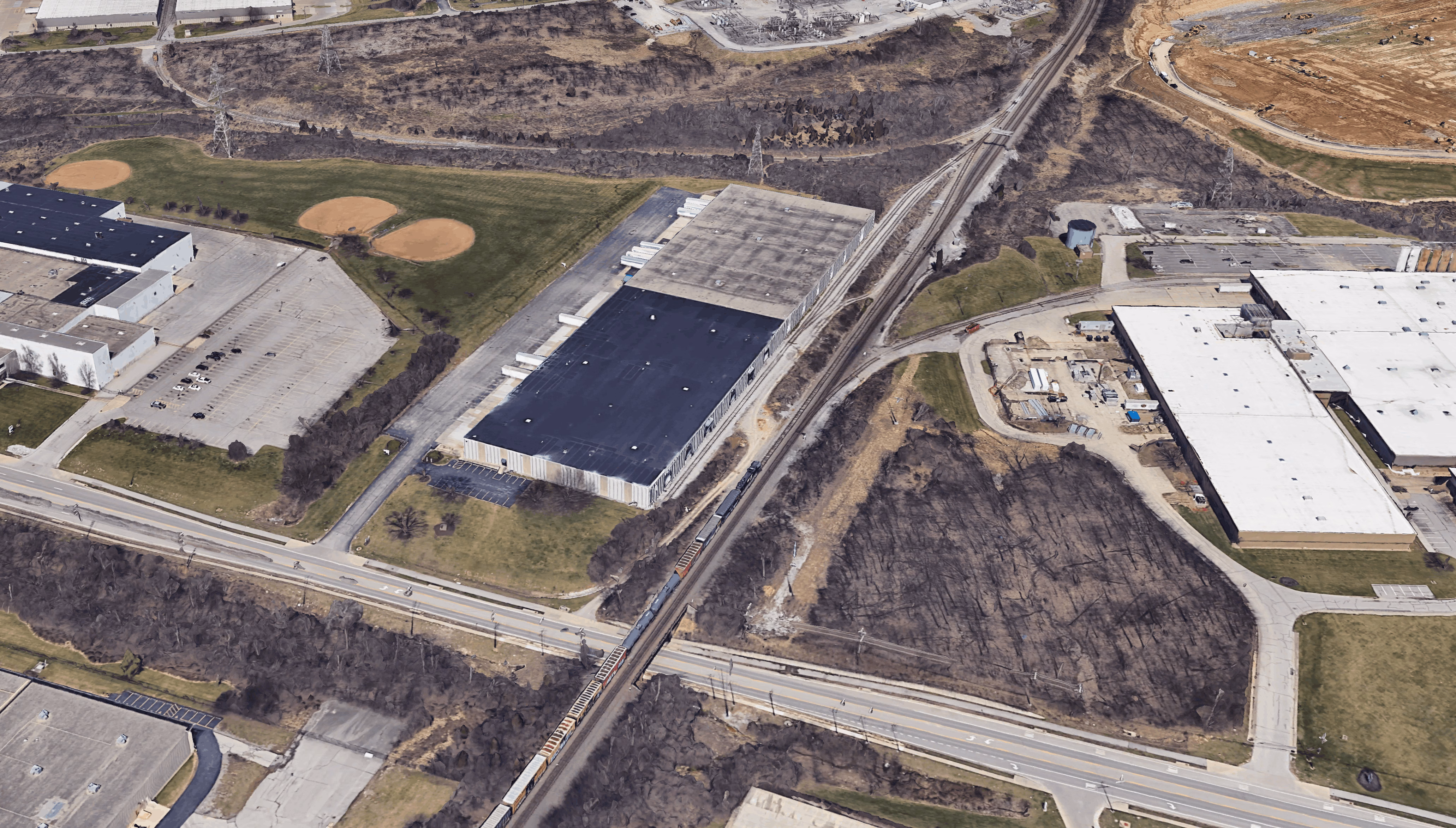 Aerial view of Commonwealth's Florence, KY rail-served facility