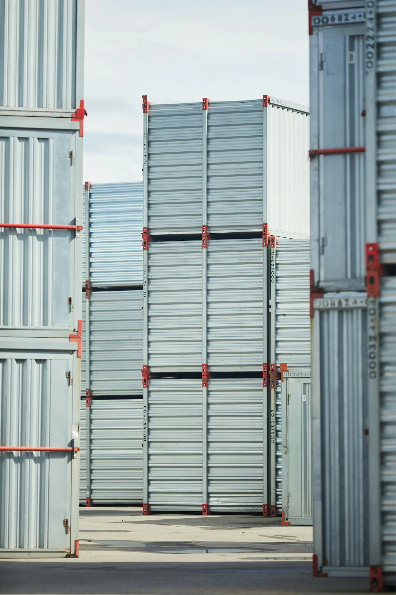 Shipping container stacks