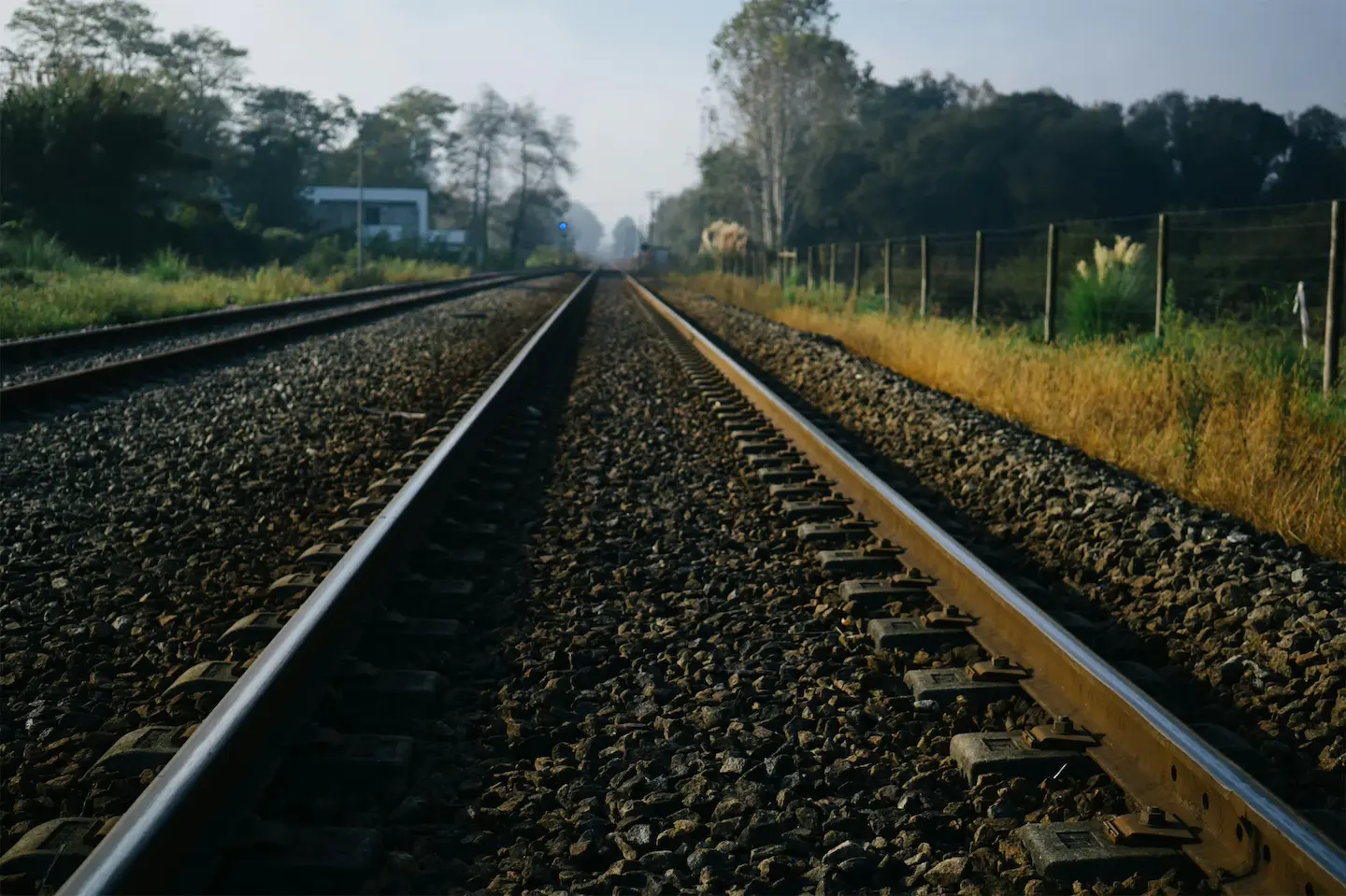 Railroad tracks in rural area