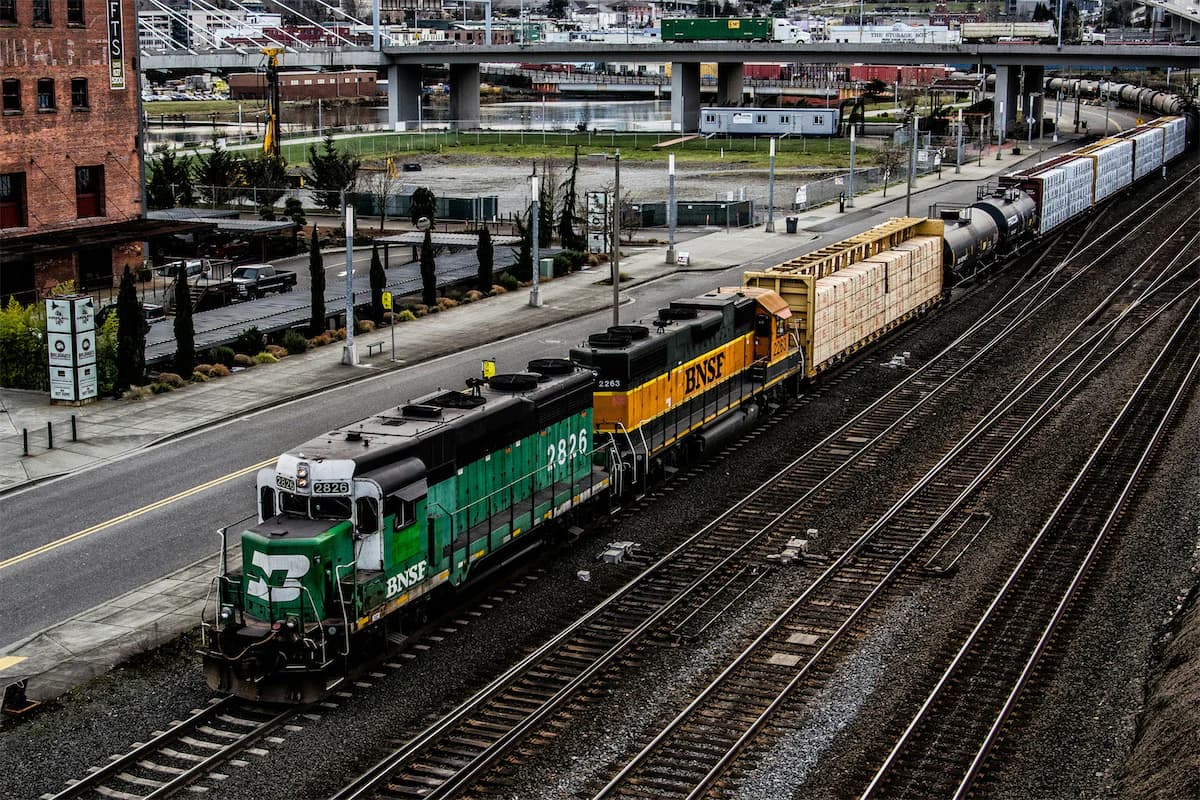 Train carrying cargo